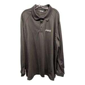 Ping long sleeve golf polo.  Grey men's size XXLT.